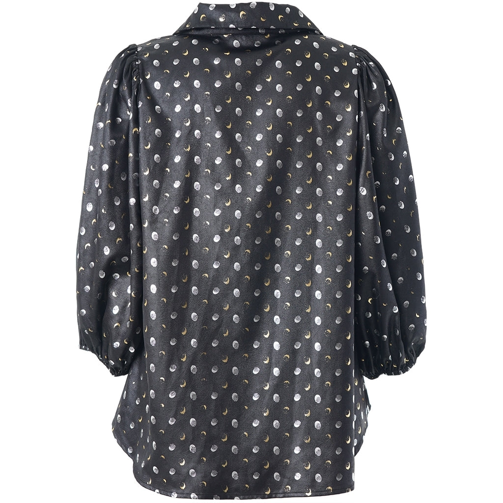 Studio STiff Shirt Shirt Black with silver/gold dots