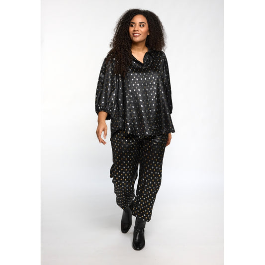 Studio STiff Shirt Shirt Black with silver/gold dots