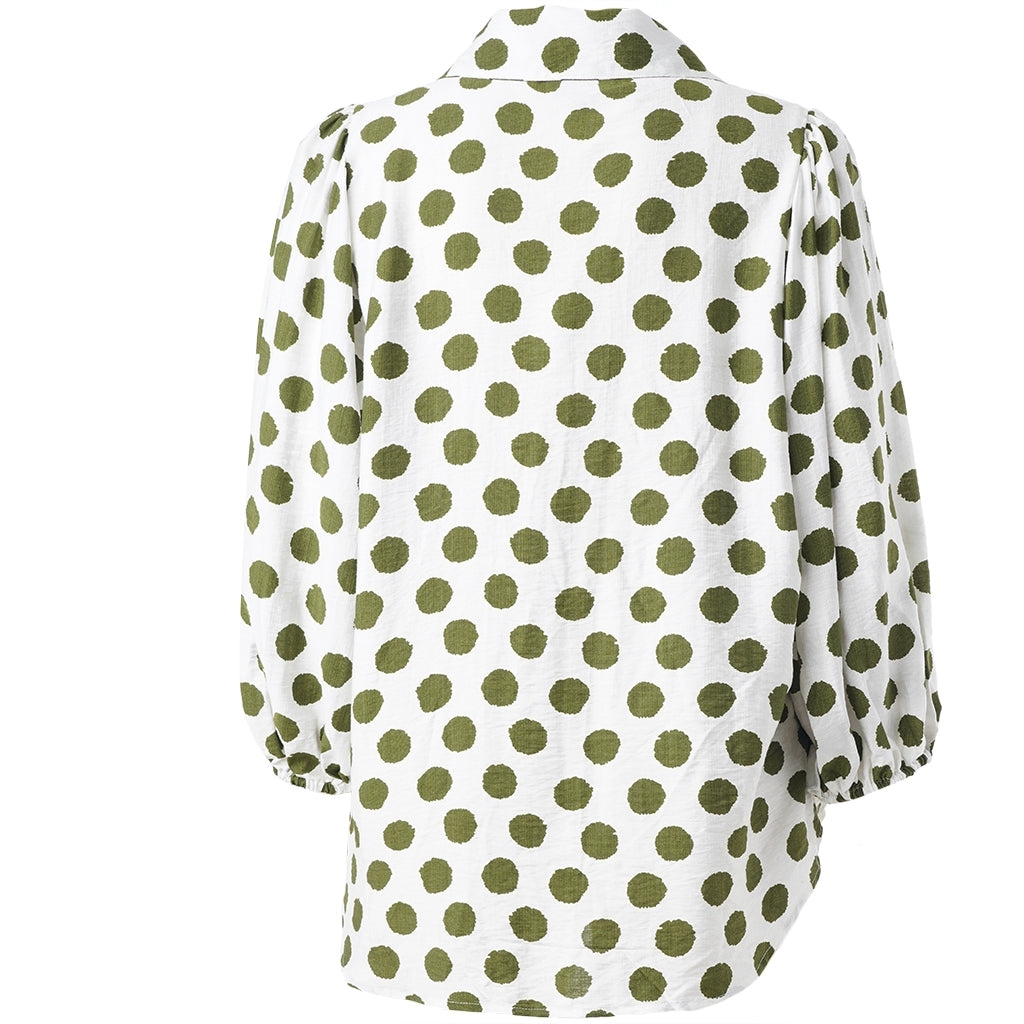 Studio STiff Shirt Shirt White with green dots