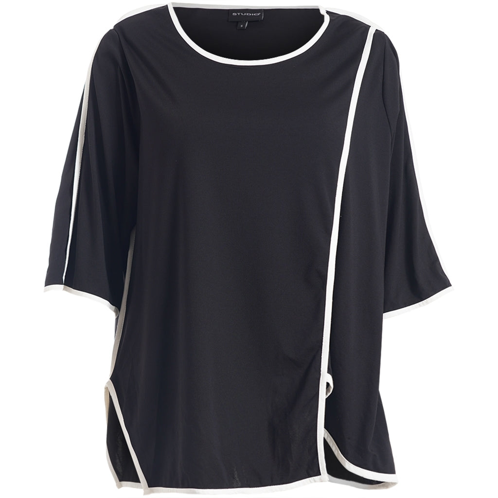 Studio STova Blouse with white tape Blouse Black