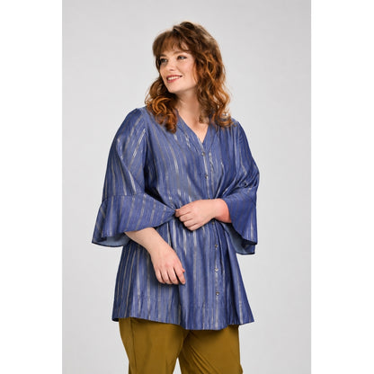 Studio STove Shirt with gold stripes Shirt Blue denim with gold stripes