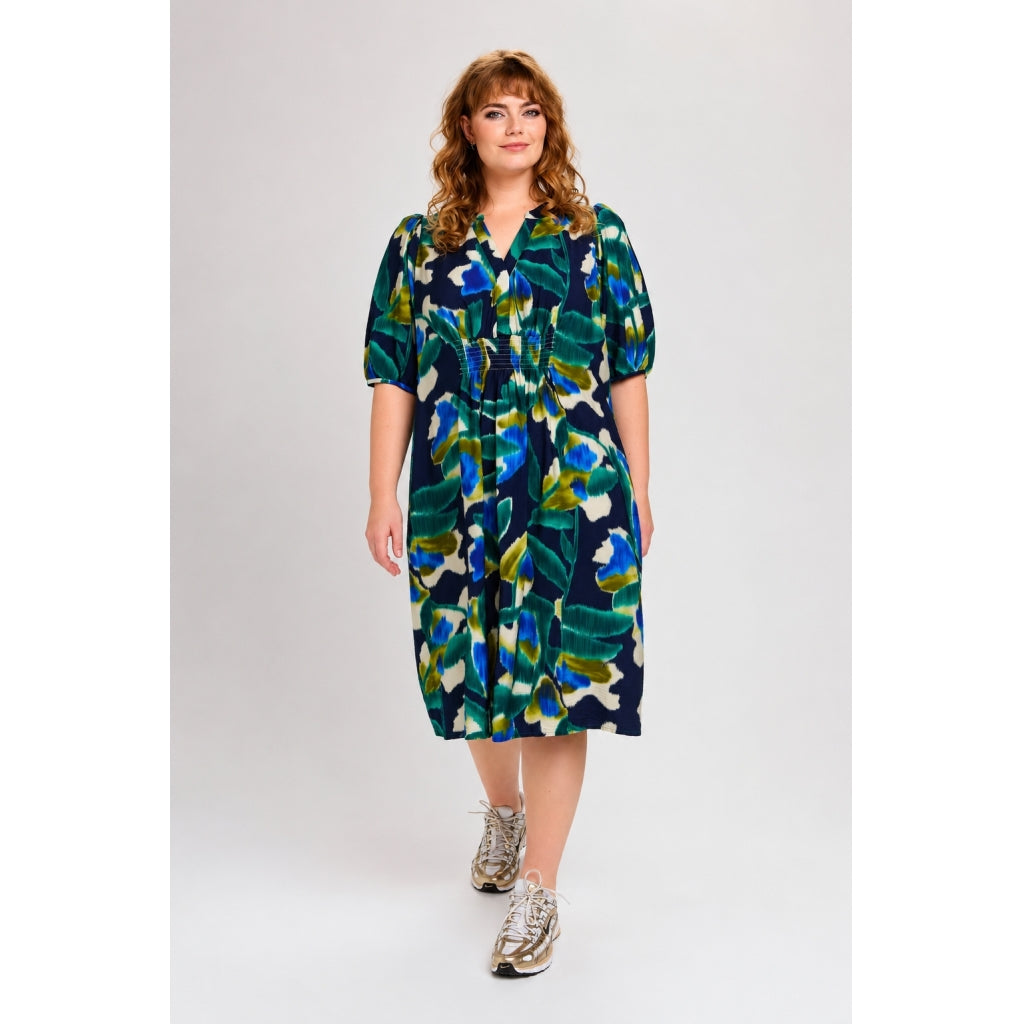 Studio SVera Dress with smock Dress Blue green print