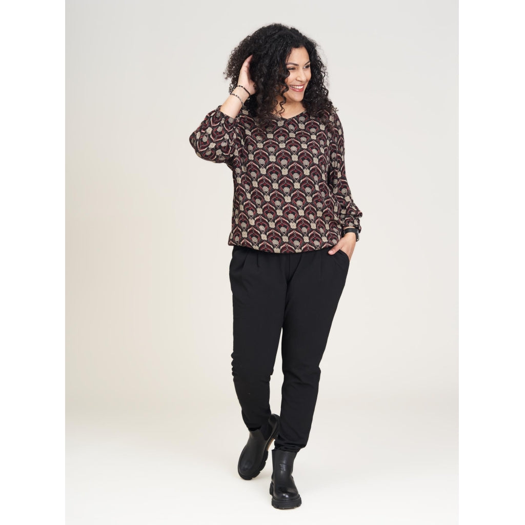 Studio Sine Blouse Blouse Dark red Print
