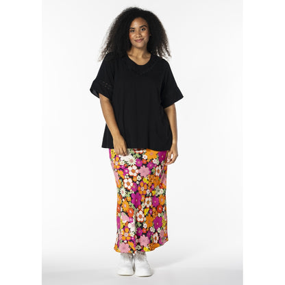 Studio Skanva Skirt Skirt Black with orange/pink flowers