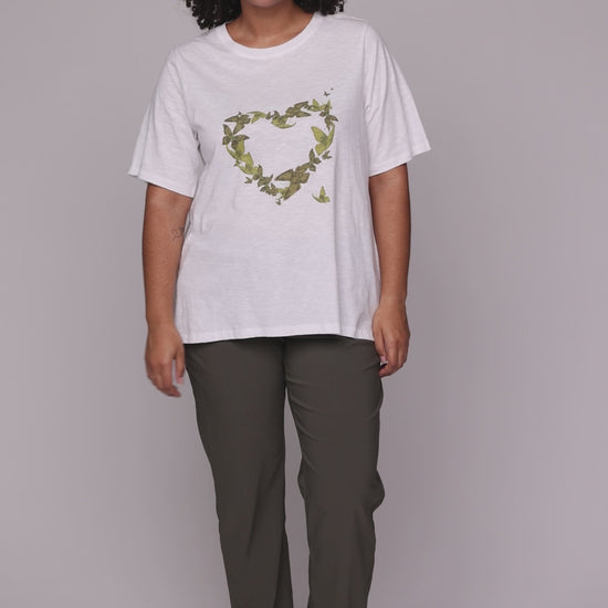 Studio SBella T-Shirt with print T-Shirt White with green butterflies