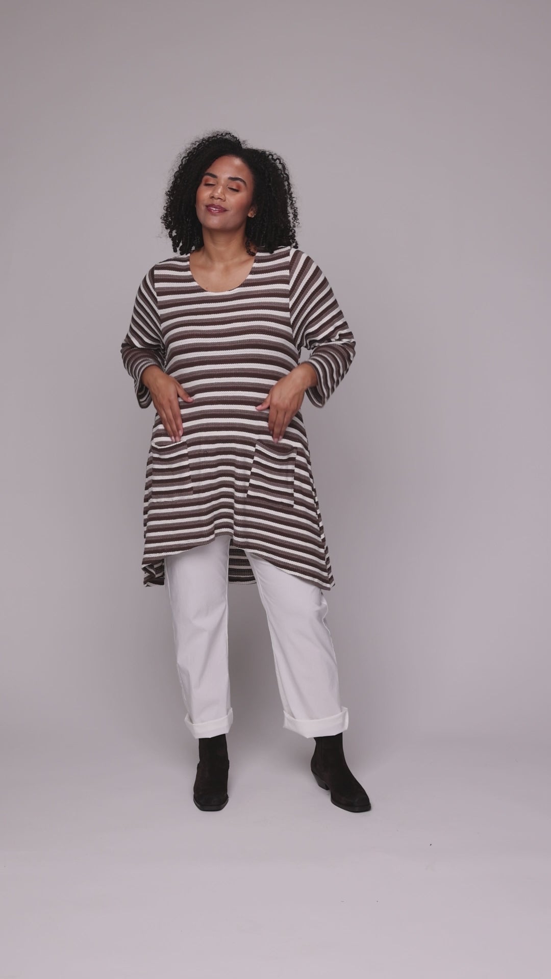 Studio SSSanne Tunic Tunic Brown white stripe